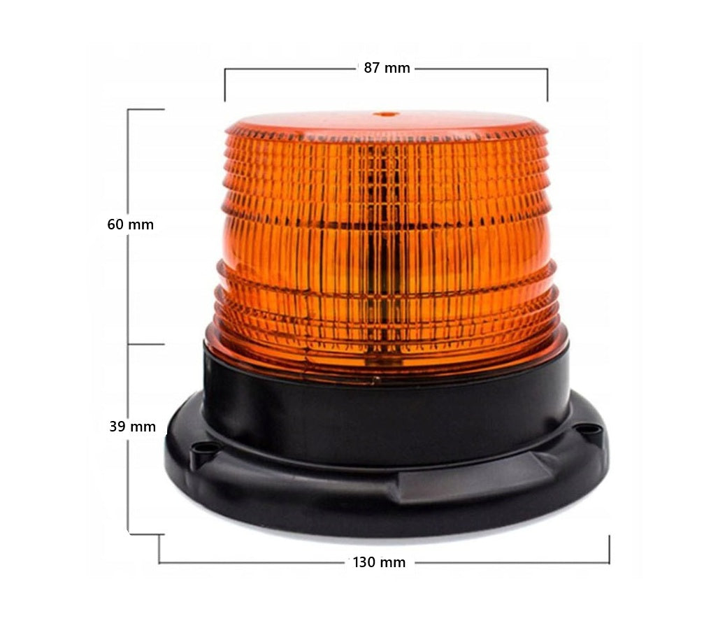 Girofar, Zola®, alimentare 12/24 V, cablu spiralat, 24 LED-uri, 130x98 mm, plastic, portocaliu Girofar, Zola®, alimentare 12/24 V, cablu spiralat, 24 LED-uri, 130x98 mm, plastic, portocaliu